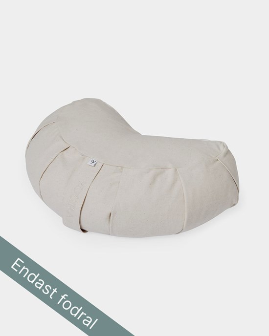 Outer case meditation cushion, crescent, Natural - Yogiraj