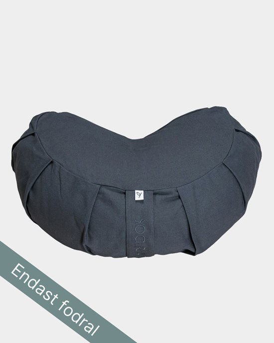 Outer case meditation cushion, crescent, Graphite Grey - Yogiraj